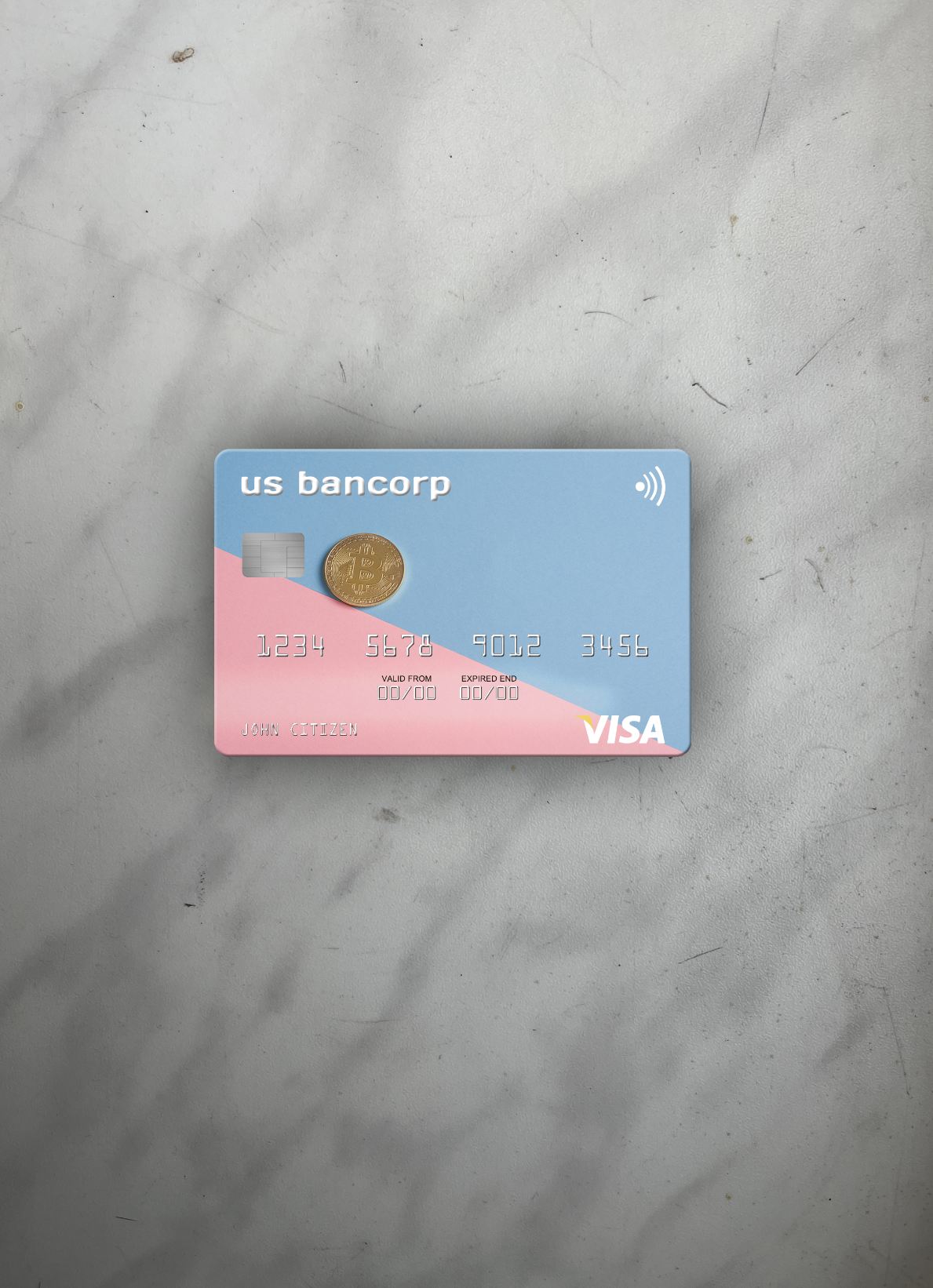 Download USA U.S. Bancorp Bank visa card photolook front Photoshop template